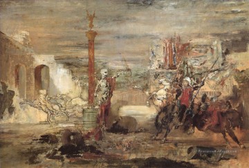  Symbolisme Art - La mort offre des couronnes au vainqueur du tournoi symbolisme Gustave Moreau
